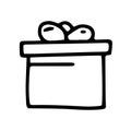 gift box line vector doodle simple icon Royalty Free Stock Photo