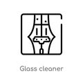 outline glass cleaner vector icon. isolated black simple line element illustration from cleaning concept. editable vector stroke Royalty Free Stock Photo