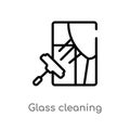 outline glass cleaning vector icon. isolated black simple line element illustration from cleaning concept. editable vector stroke Royalty Free Stock Photo