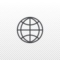 Outline globe icon. Simple earth symbol. Element for design interface website or app