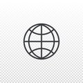 Outline globe icon. Simple earth symbol. Element for design interface website or app