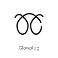 outline glowplug vector icon. isolated black simple line element illustration from shapes concept. editable vector stroke glowplug