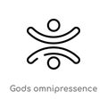 outline gods omnipressence vector icon. isolated black simple line element illustration from zodiac concept. editable vector