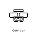 outline gold bar vector icon. isolated black simple line element illustration from luxury concept. editable vector stroke gold bar Royalty Free Stock Photo