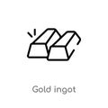 outline gold ingot vector icon. isolated black simple line element illustration from digital economy concept. editable vector Royalty Free Stock Photo