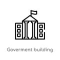 outline goverment building vector icon. isolated black simple line element illustration from buildings concept. editable vector