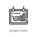 outline graph frame vector icon. isolated black simple line element illustration from commerce concept. editable vector stroke