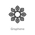 outline graphene vector icon. isolated black simple line element illustration from artificial intellegence concept. editable