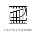 outline graphic progression vector icon. isolated black simple line element illustration from business concept. editable vector