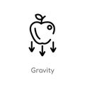 outline gravity vector icon. isolated black simple line element illustration from science concept. editable vector stroke gravity