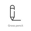 outline gross pencil vector icon. isolated black simple line element illustration from user interface concept. editable vector