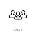 outline group vector icon. isolated black simple line element illustration from customer service concept. editable vector stroke