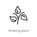 outline growing plant vector icon. isolated black simple line element illustration from ecology concept. editable vector stroke