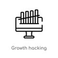 outline growth hacking vector icon. isolated black simple line element illustration from technology concept. editable vector