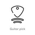 outline guitar pick vector icon. isolated black simple line element illustration from music concept. editable vector stroke guitar Royalty Free Stock Photo