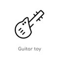 outline guitar toy vector icon. isolated black simple line element illustration from toys concept. editable vector stroke guitar Royalty Free Stock Photo