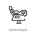 outline gynecologist vector icon. isolated black simple line element illustration from people concept. editable vector stroke