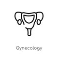 outline gynecology vector icon. isolated black simple line element illustration from health and medical concept. editable vector
