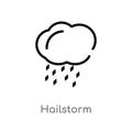 outline hailstorm vector icon. isolated black simple line element illustration from meteorology concept. editable vector stroke