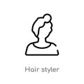 outline hair styler vector icon. isolated black simple line element illustration from beauty concept. editable vector stroke hair