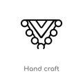 outline hand craft vector icon. isolated black simple line element illustration from sew concept. editable vector stroke hand Royalty Free Stock Photo