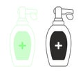 Outline hand sanitizer pump color bottle, washing gel.Alcohol rub sanitizers kill most bacteria, fungi and stop some viruses such