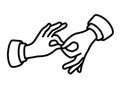 Outline hands icon. Vector. The image is isolated on a white background