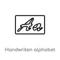 outline handwriten alphabet vector icon. isolated black simple line element illustration from education concept. editable vector