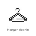 outline hanger cleanin vector icon. isolated black simple line element illustration from cleaning concept. editable vector stroke Royalty Free Stock Photo