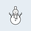 Outline happy snowman icon. Vector illustration design