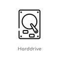 outline harddrive vector icon. isolated black simple line element illustration from hardware concept. editable vector stroke Royalty Free Stock Photo