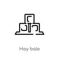 outline hay bale vector icon. isolated black simple line element illustration from farming concept. editable vector stroke hay Royalty Free Stock Photo