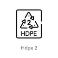 outline hdpe 2 vector icon. isolated black simple line element illustration from user interface concept. editable vector stroke