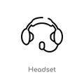 outline headset vector icon. isolated black simple line element illustration from customer service concept. editable vector stroke Royalty Free Stock Photo
