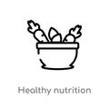 outline healthy nutrition vector icon. isolated black simple line element illustration from food concept. editable vector stroke