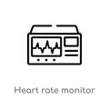 outline heart rate monitor vector icon. isolated black simple line element illustration from medical concept. editable vector Royalty Free Stock Photo