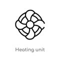 outline heating unit vector icon. isolated black simple line element illustration from furniture and household concept. editable Royalty Free Stock Photo