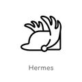 outline hermes vector icon. isolated black simple line element illustration from greece concept. editable vector stroke hermes Royalty Free Stock Photo