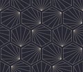 Outline Hexagons Art Deco Seamless Pattern Vector Premium Abstract Background