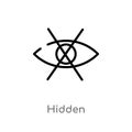 outline hidden vector icon. isolated black simple line element illustration from user interface concept. editable vector stroke Royalty Free Stock Photo