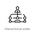 outline hierarchical order vector icon. isolated black simple line element illustration from business concept. editable vector Royalty Free Stock Photo