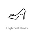 outline high heel shoes vector icon. isolated black simple line element illustration from fashion concept. editable vector stroke