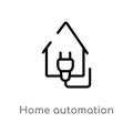 outline home automation vector icon. isolated black simple line element illustration from smart home concept. editable vector Royalty Free Stock Photo