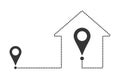 Outline home location icon. The way home