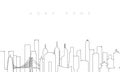 Outline Hong Kong skyline. Royalty Free Stock Photo