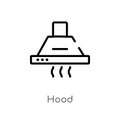 outline hood vector icon. isolated black simple line element illustration from technology concept. editable vector stroke hood Royalty Free Stock Photo