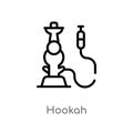 outline hookah vector icon. isolated black simple line element illustration from desert concept. editable vector stroke hookah