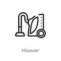 outline hoover vector icon. isolated black simple line element illustration from cleaning concept. editable vector stroke hoover