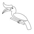 Outline Hornbill bird.