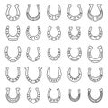 Outline Horseshoe Icons set